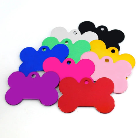 20pcs Bone Dog ID Tag Double Sides Personalized Dog Nameplate Customized Pet Name Number Tags