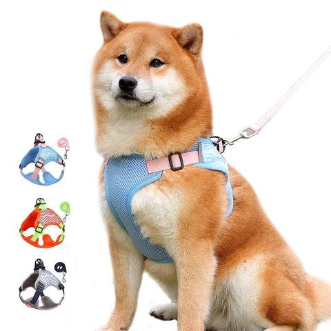 Reflective Dog Harness And Leash Set Adjustable Pet Puppy Harness Vest